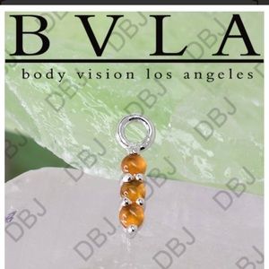 BVLA 14k WG Linear Tri Prong Charm w/ Carnelion